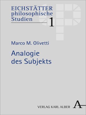 cover image of Analogie des Subjekts